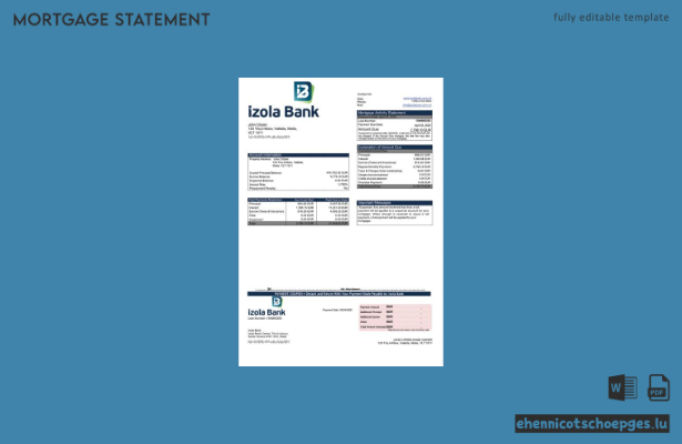Beispiel eines Hypothekenauszugs der Malta Izola Bank (Word- und PDF-Datei)